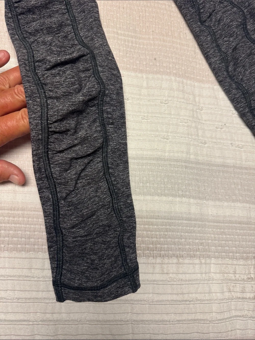lululemon athletica Dark Gray Heather Fold-Over Waist Leggings